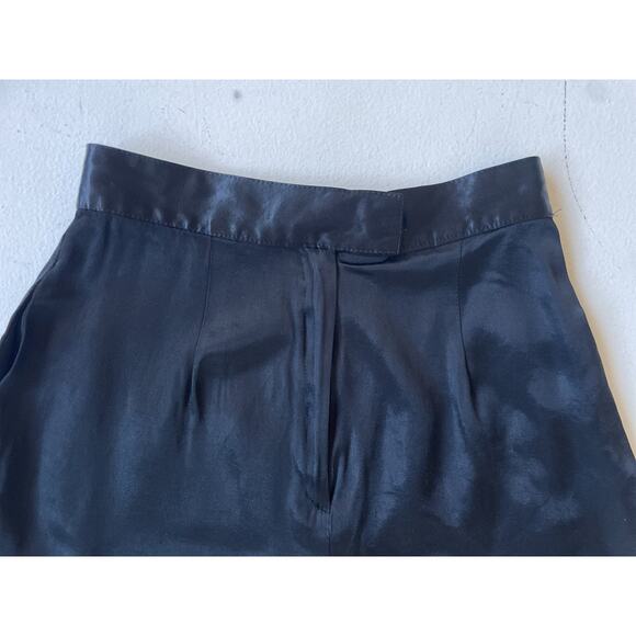 Vtg 90s High Rise Black Satin Booty Shorts Tag M 24"w Disco Retro Glam - Picture 4 of 7